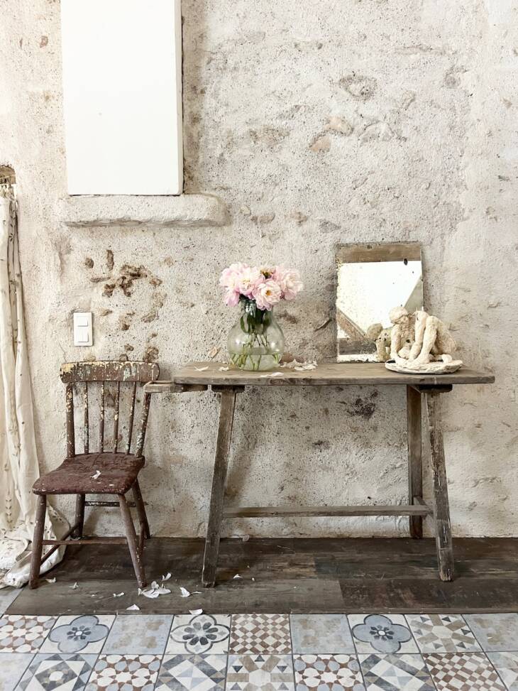 Console ancienne lavandière